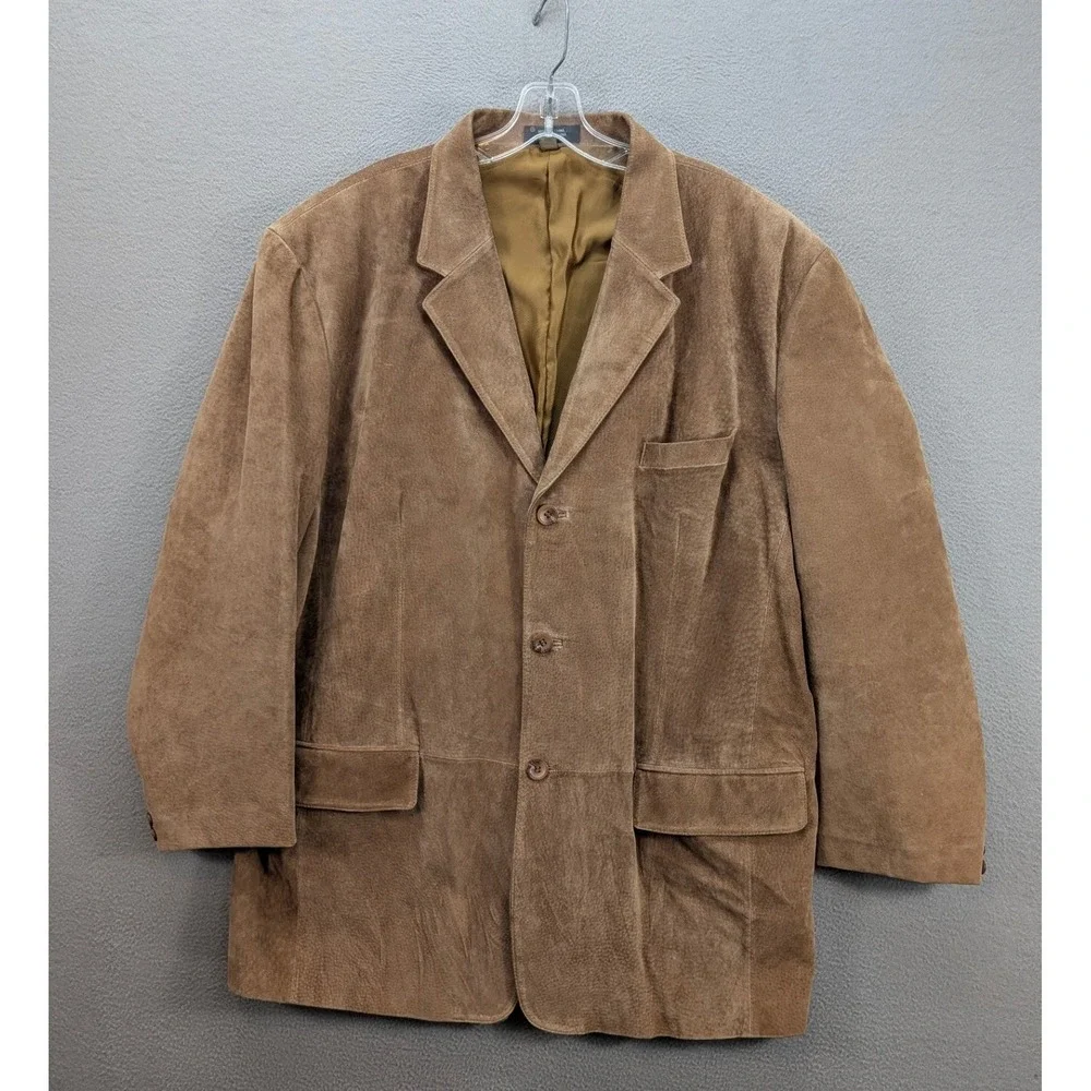 J. Ferrar‎ Men's Suede Leather Sport Coat Blazer Jacket Size XL Brown Western